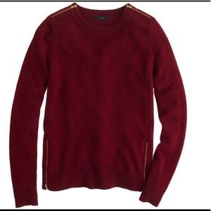 J. Crew Zipper Detail Wool Sweater